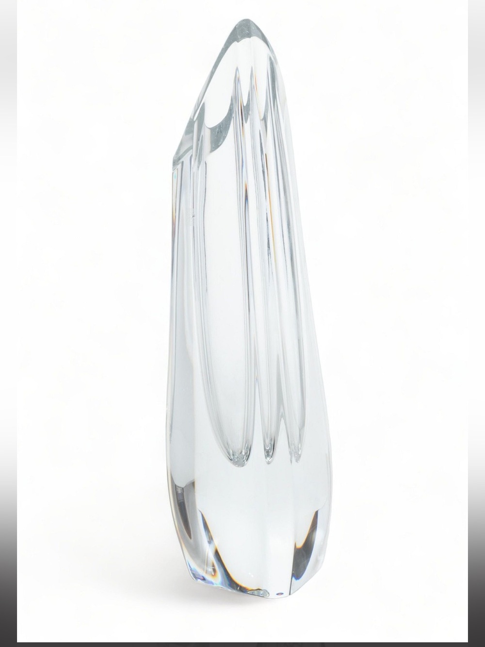 Mikasa Clear Crystal Vase with Vertical Cut Design - Picture 3 of 8